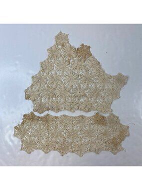 Handmade Crochet Unfinished Project Beige Doily Pieces